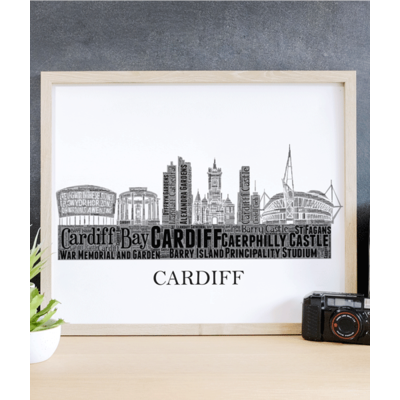 Personalised Cardiff Skyline Word Art