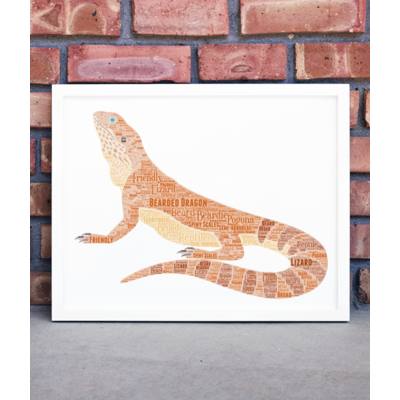 Personalised Bearded Dragon Word Art Picture Frame Gift
