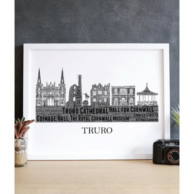 Personalised Truro Skyline Word Art Picture