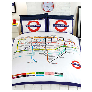 London Underground Tube Map Double Duvet Cover And Pillowcase Set