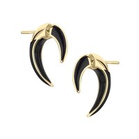 Image of SHAUN LEANE Sabre Deco Yellow Gold Vermeil Ceramic Talon Earrings, Code: SA075.YVBKEOS