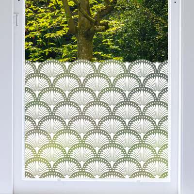 Thebes Frosted Window Privacy Border - 1200(w) x 740(h) mm / White