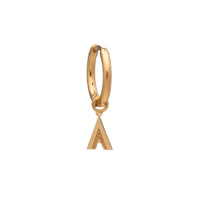 This is Me Gold Mini Hoop Huggie Earring - Letter A