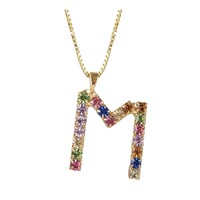Image of Initial M Letter Necklace - Gold