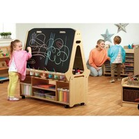 Image of Double-Sided 4-Person Easel with Tall Storage Trolley