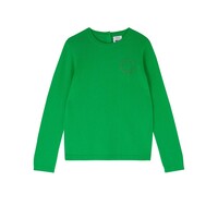 Image of Smiley Long Sleeve Crew Knit - Lime Green
