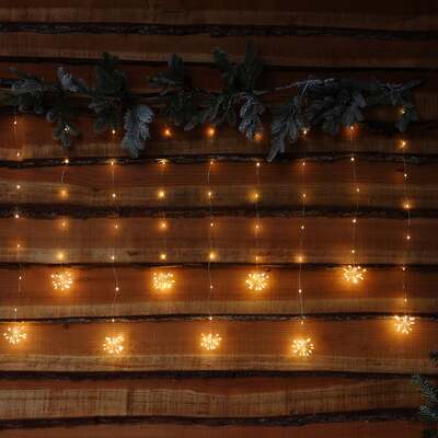 Noma Christmas Warm White Micro LED Firework Light Curtain with Silver Wire