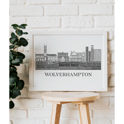 Personalised Wolverhampton Skyline Word Art