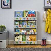 The Tidy Books Bookcase - With Alphabet - Pale Grey - Colour Alphabet