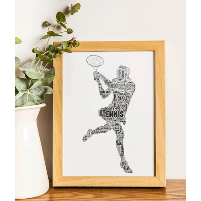 Personalised Ladies Tennis Player Word Art Gift