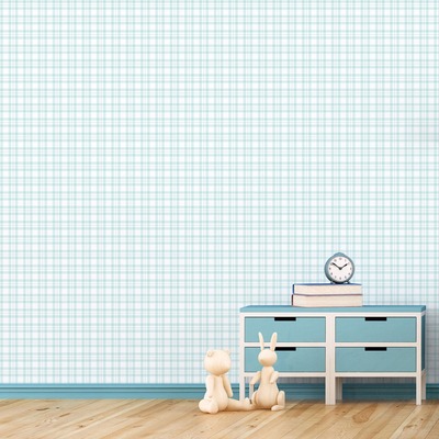 Tiny Tots 2 Plaid Wallpaper Turquoise Galerie G78397