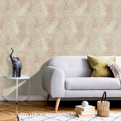 Odyssee Wallpaper Collection Areca Leaf Cream Muriva L93405
