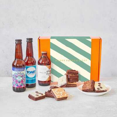 Father’s Day Brownies & Beer Gift Hamper - 12 Pieces &pipe; Hamper Gifts Delivered By Post &pipe; UK