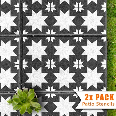 Kallat Patio Stencil - Rectangle Slabs - 1.5x Large Pattern / 2 pack (2 stencils)