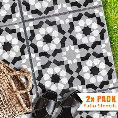 Tebessa Patio Stencil - Square Slabs - 600mm - 4x Small Pattern / 1 pack (1 stencil)