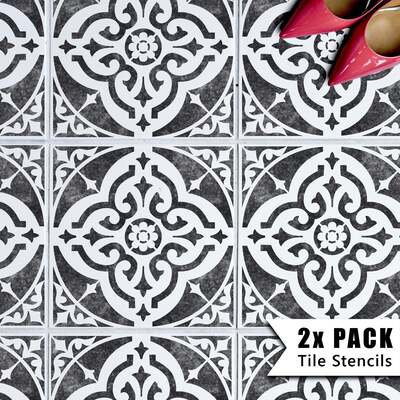 Turin Tile Stencil - 13" (330mm) / 2 pack (2 stencils)