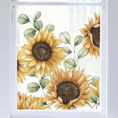 Sunflower Frosted Window Privacy Border - 1200(w) x 380(h) mm