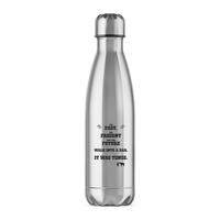 The Past, The Present & The Future Water Bottle – Silver, One