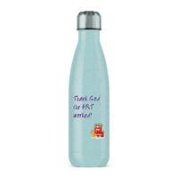 Thank God The HRT Worked! Water Bottle – Blue Glitter, One