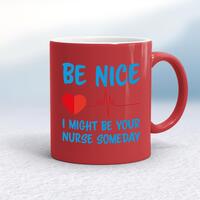 Be Nice Mug – Red/White, 10oz