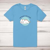 Cats Don’t Give A Fuck Adult T-Shirt – Ocean Blue, XS