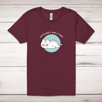 Cats Don’t Give A Fuck Adult T-Shirt – Maroon, Medium