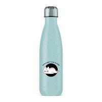 Cats Don’t Give A Fuck Water Bottle – Blue Glitter, One