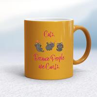 Cats, Because People Are Cunts Mug – Gold, 10oz