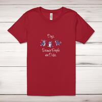 Dogs, Because People Are Dicks Adult T-Shirt – Red, XS