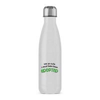 So Cute I’m Adopted Water Bottle – Silver Glitter, One