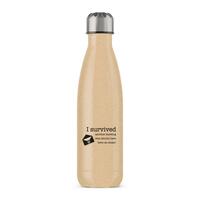 I Survived Another Meeting Water Bottle – Gold Glitter, One