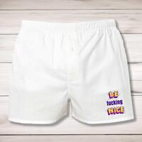 Be Fucking Nice Men’s Boxers – White, Large