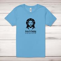Jesus Is Coming Adult T-Shirt – Ocean Blue, Small