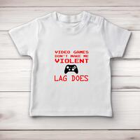 Video Games Don’t Make Me Violent Baby T-Shirt – White, 18-24 Months