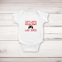 Video Games Don’t Make Me Violent Babygrow – White, 6-12 Months