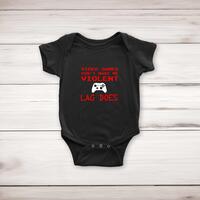 Video Games Don’t Make Me Violent Babygrow – Black, 6-12 Months