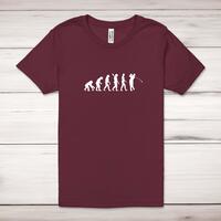 Evolution Of A Golfer Adult T-Shirt – Maroon, Extra Large