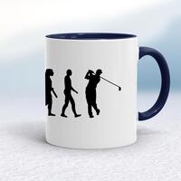 Evolution Of A Golfer Mug – White/Navy Blue, 10oz