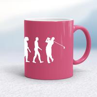 Evolution Of A Golfer Mug – Pink/White, 10oz
