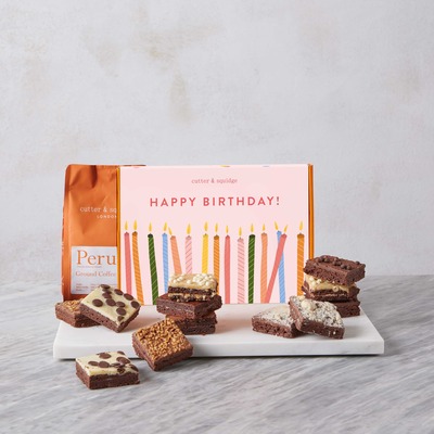 Happy Birthday Brownies And Coffee Bundle - 12 Pieces