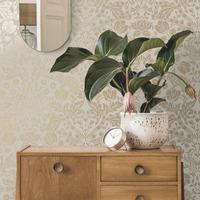 Image of Glistening Mirrored Floral Wallpaper Neutral Holden 13422