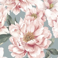 Image of Dimension Large Floral Wallpaper Pink / Blue The Design Library 283753