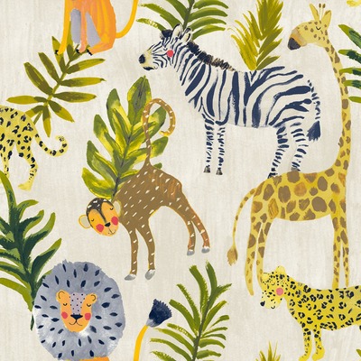 Jack n Rose Animal Safari  Wallpaper Multi Grandeco JS2101