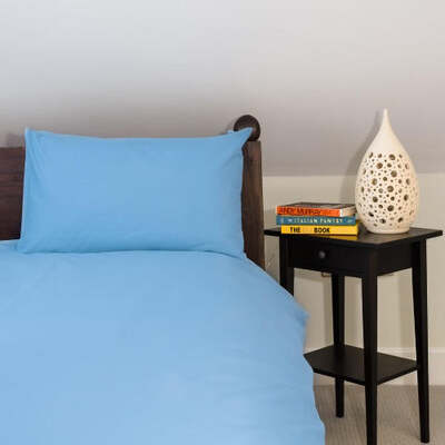 Polycotton Pale Blue - Extra Large Single Duvet Cover Set – The Big Little Duvet Co.