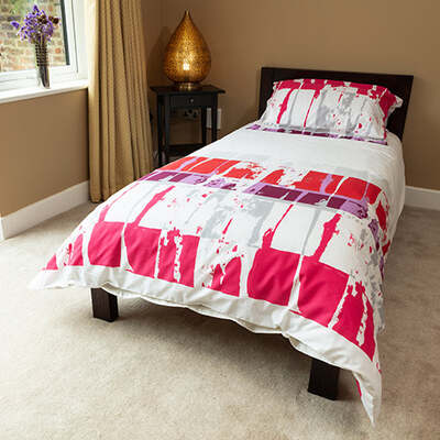 Polycotton Red Abstract - Extra Large Single Duvet Cover Set – The Big Little Duvet Co.