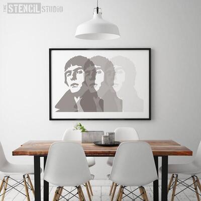 Liam Gallagher Stencil - L - A x B  34.9 x 40.5cm (13.7 x 5.9 inches)