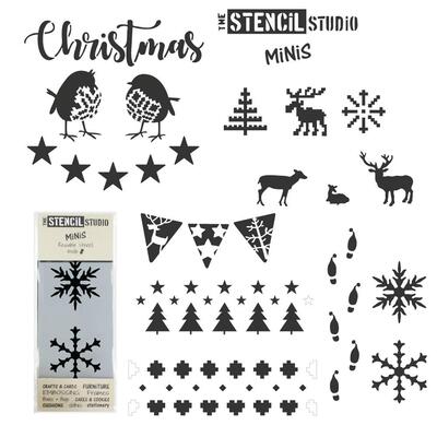 Stencil MiNiS Sets of 10 - SAVE £20! - Christmas Stencils - Set of 10 Christmas Stencil MiNiS