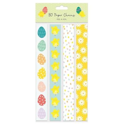 80 Easter Paper Chains Peel & Seal Hanging Decorations
