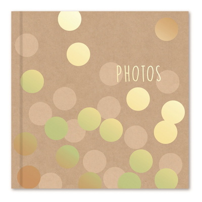 Gold Polka Dot Photo Album Holds 200 4" x 6" Photographs