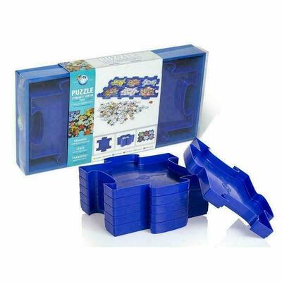 Pack Of Six Stackable Jigsaw Puzzle Storage Sorter Trays
